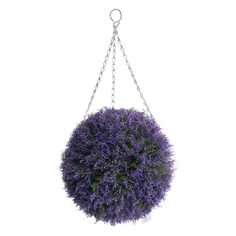 Nearly Natural Topiary Ball Purple Heather Effect 30cm - HANGING BASKET, LINER, BRACKET - Beattys of Loughrea
