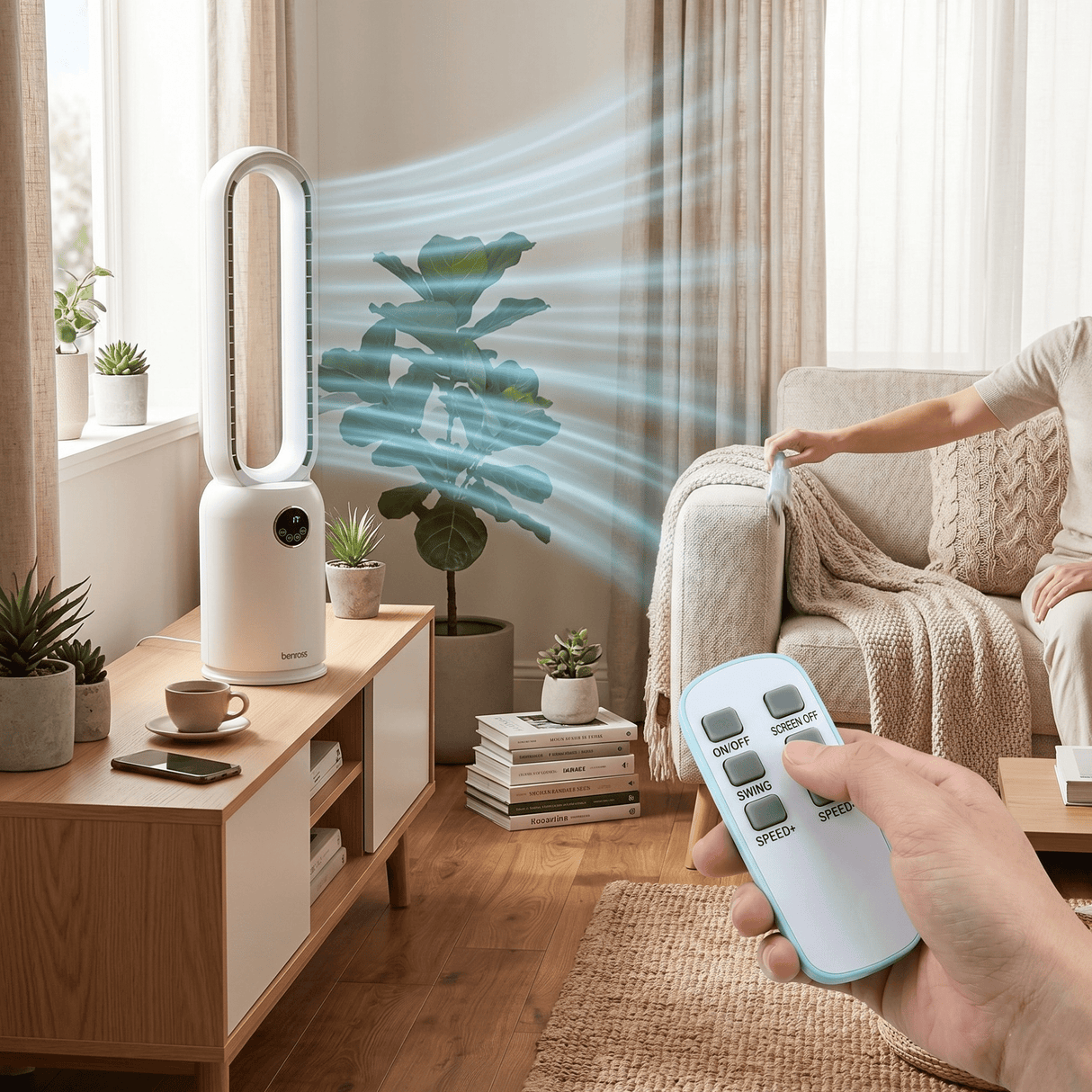 Benross Bladeless Tower Fan with Remote Control - FANS - Beattys of Loughrea