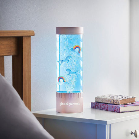 Global Gizmos Unicorns and Rainbows Desk Bubble Lamp - NIGHT LIGHT PLUG IN - Beattys of Loughrea