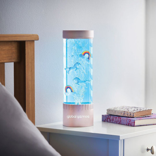 Global Gizmos Unicorns and Rainbows Desk Bubble Lamp - NIGHT LIGHT PLUG IN - Beattys of Loughrea
