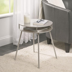 2 Tier Round Metal Side Table – Satin Finish - OCCASIONAL FURNITURE - Beattys of Loughrea