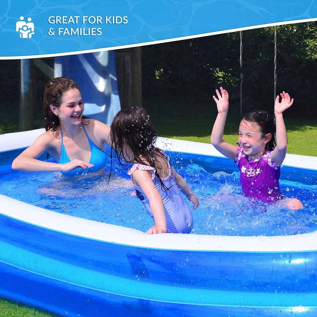 SunClub Extra Large Inflatable Family Pool – 3m - SWINGS/SLIDE OUTDOOR GAMES - Beattys of Loughrea