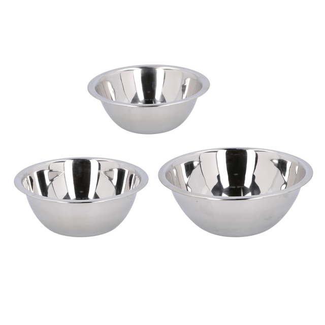 CUISINE ELEGANCE Mixing Bowl Set Shiny 1800ml / 1300ml / 800ml - PLASTICS - STORAGE LUNCH BOX BEAKER - Beattys of Loughrea