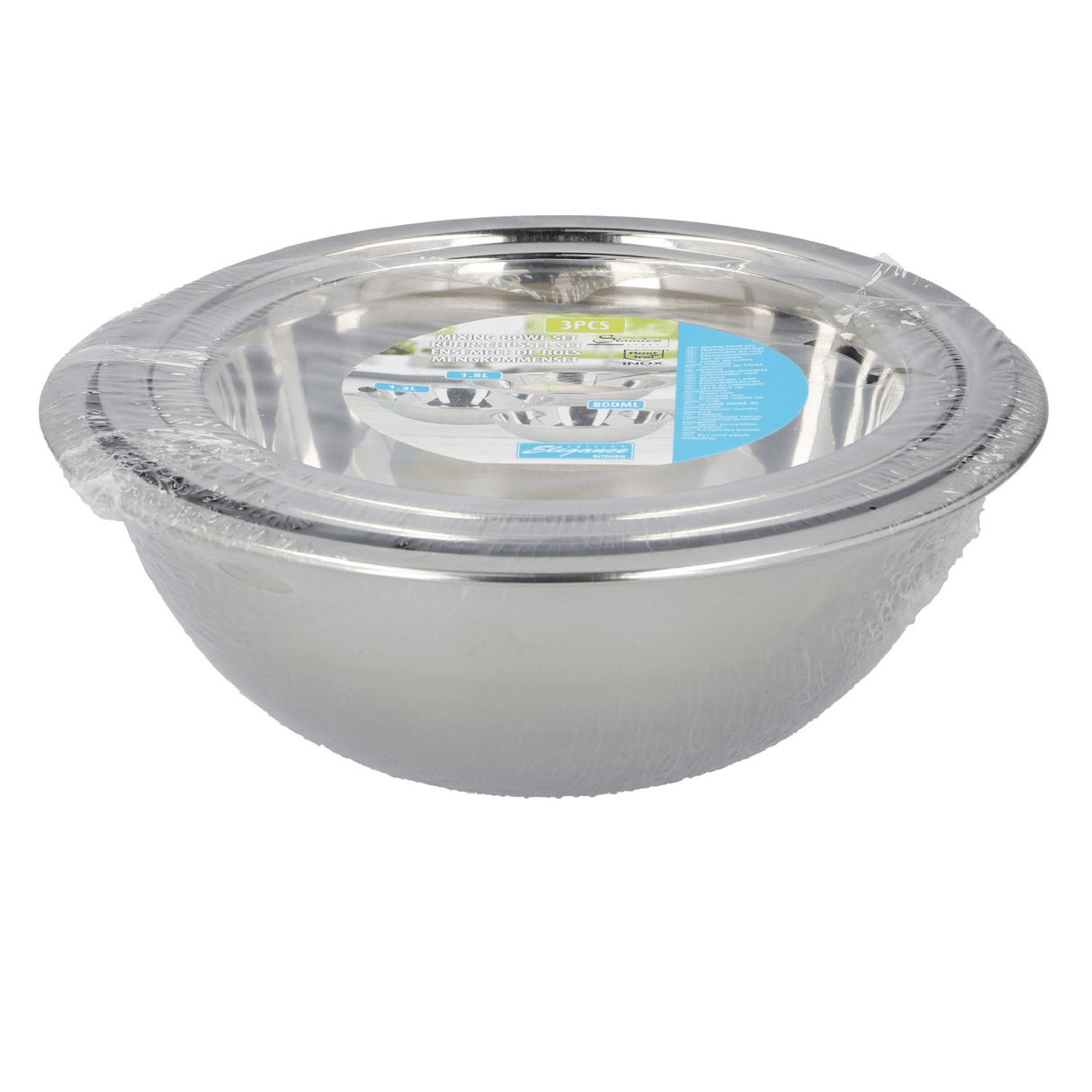 CUISINE ELEGANCE Mixing Bowl Set Shiny 1800ml / 1300ml / 800ml - PLASTICS - STORAGE LUNCH BOX BEAKER - Beattys of Loughrea