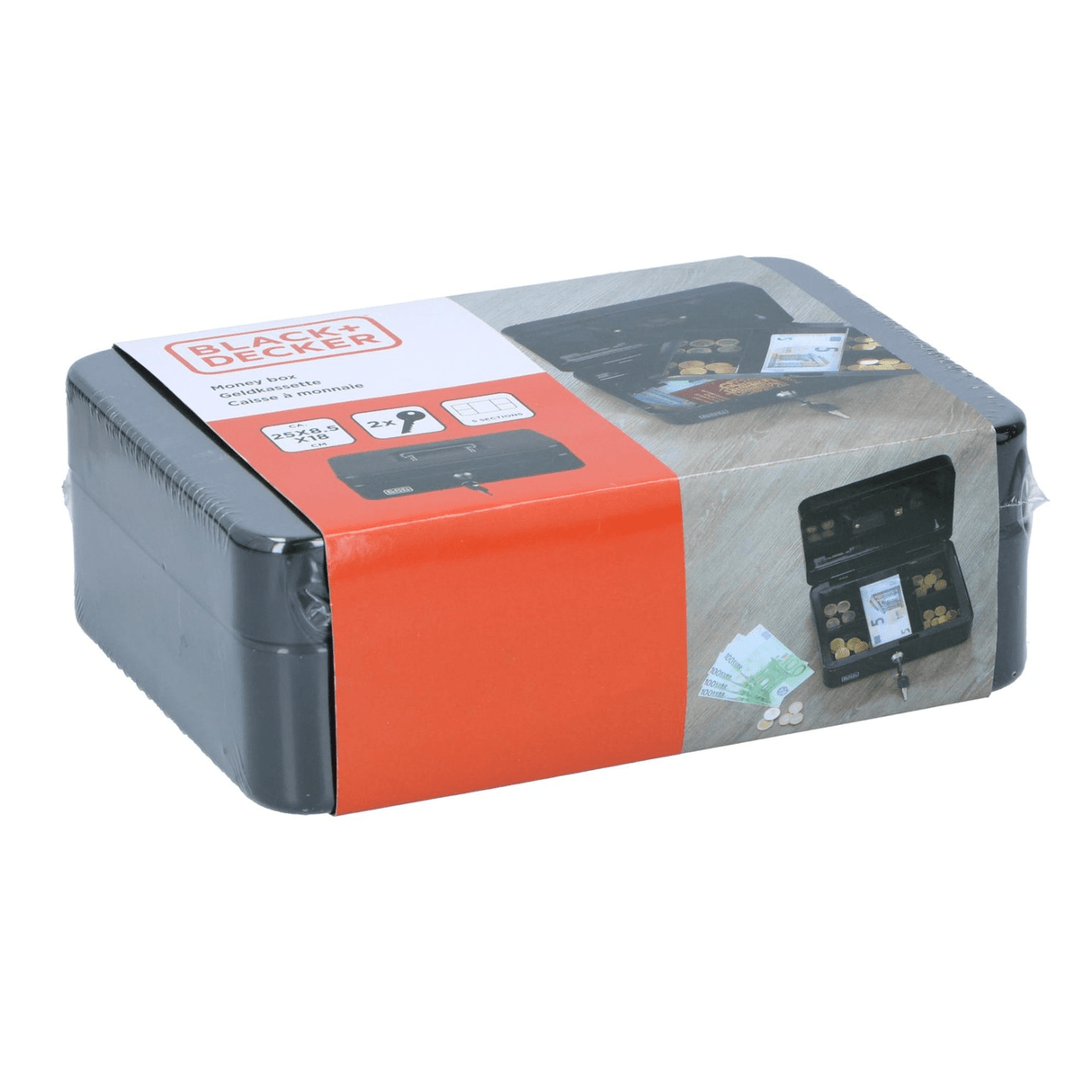 BLACK+DECKER Money Box With 5 Tray Divisions Black - PLASTICS - STORAGE LUNCH BOX BEAKER - Beattys of Loughrea