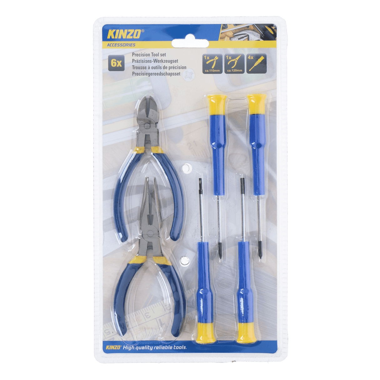 KINZO Precision Screwdriver And Plier Tool Set 6 Piece - PLASTICS - STORAGE LUNCH BOX BEAKER - Beattys of Loughrea