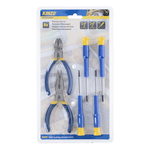 KINZO Precision Screwdriver And Plier Tool Set 6 Piece - PLASTICS - STORAGE LUNCH BOX BEAKER - Beattys of Loughrea