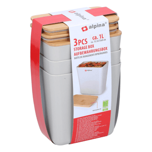ALPINA Storage Box Set 1L 13.5 x 13 x 8cm Pack Of 3 - PLASTICS - STORAGE LUNCH BOX BEAKER - Beattys of Loughrea