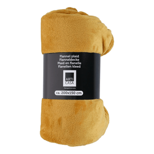 ARTICASA Fleece Throw 200 x 150cm Mustard - PLASTICS - STORAGE LUNCH BOX BEAKER - Beattys of Loughrea