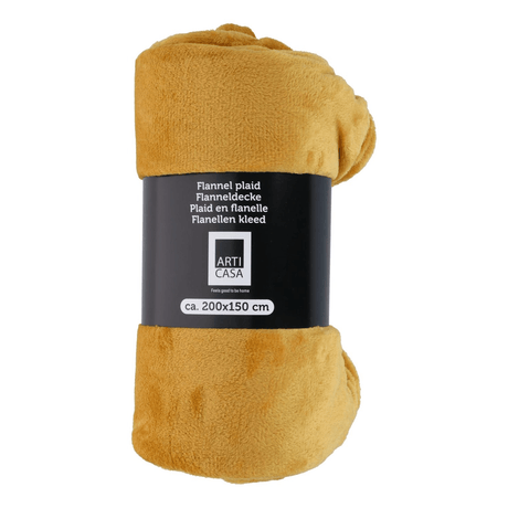 ARTICASA Fleece Throw 200 x 150cm Mustard - PLASTICS - STORAGE LUNCH BOX BEAKER - Beattys of Loughrea