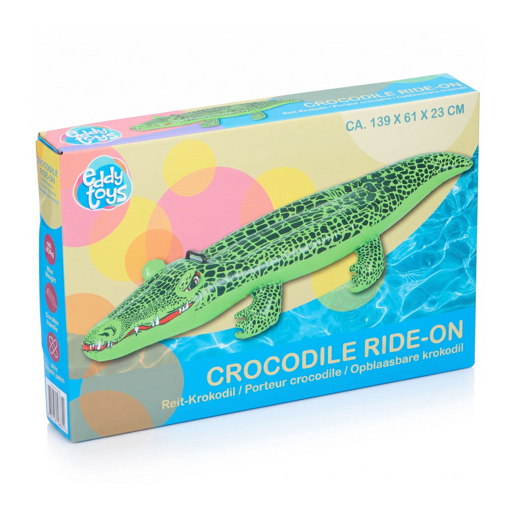Eddy Toys Inflatable Crocodile Ride-On 139 x 61cm