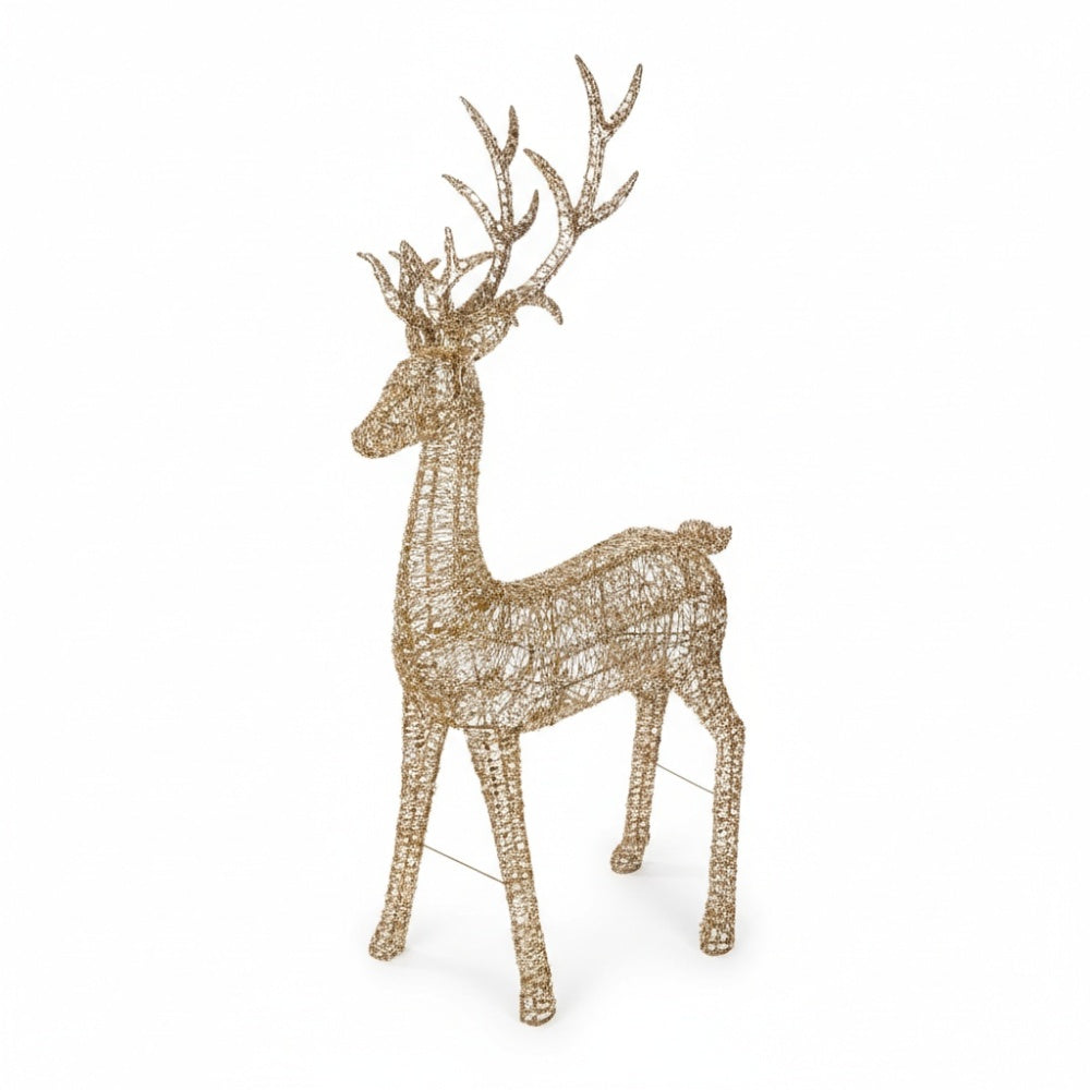 Lumineo Gold Twist Micro LED Reindeer 270cm with Flashing Effect