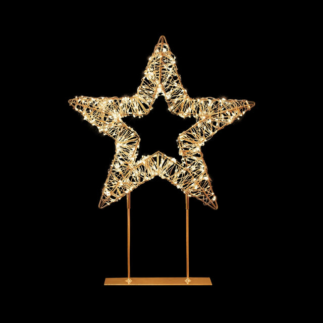 Premier Rose Gold Table Top Star with Timer 45cm - XMAS ROOM DECORATION - LIGHT UP - Beattys of Loughrea