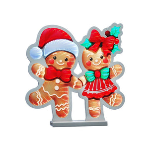 Festive Dancing Gingerbreads Infinity Light 40cm - XMAS ROOM DECORATION - LIGHT UP - Beattys of Loughrea