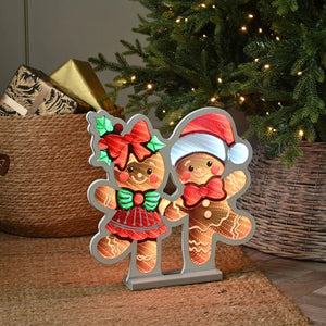 Festive Dancing Gingerbreads Infinity Light 40cm - XMAS ROOM DECORATION - LIGHT UP - Beattys of Loughrea