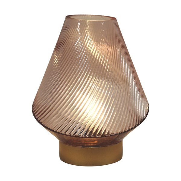 Battery Operated LED Swirl Lamp – Pale Pink – 20cm - DESK/READING LAMPS - Beattys of Loughrea