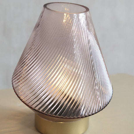 Battery Operated LED Swirl Lamp – Pale Pink – 20cm - DESK/READING LAMPS - Beattys of Loughrea