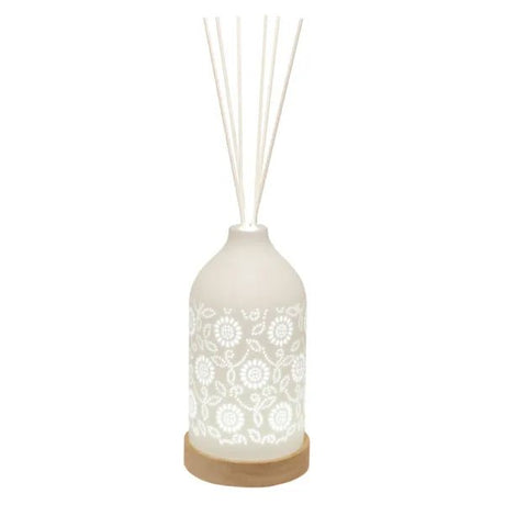 LED Ceramic Reed Diffuser Floral – 19cm - POT POURRI/AROMATHERAPY/OILS/DIFFUSER - Beattys of Loughrea