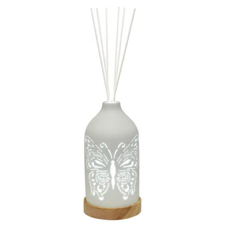 LED Ceramic Reed Diffuser Butterfly – 19cm - POT POURRI/AROMATHERAPY/OILS/DIFFUSER - Beattys of Loughrea