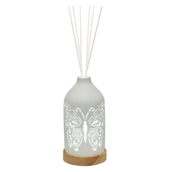 LED Ceramic Reed Diffuser Butterfly – 19cm - POT POURRI/AROMATHERAPY/OILS/DIFFUSER - Beattys of Loughrea