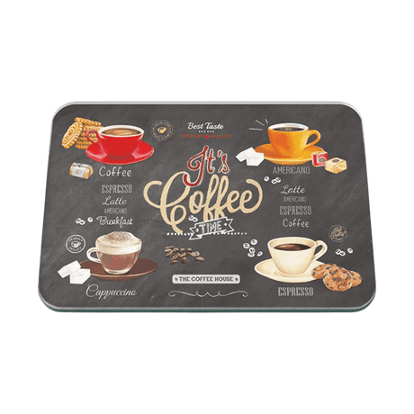 Tuftop Ardesia Coffee Time Large Glass Worktop Protector – 50 x 40cm - WORKTOP SAVER - Beattys of Loughrea