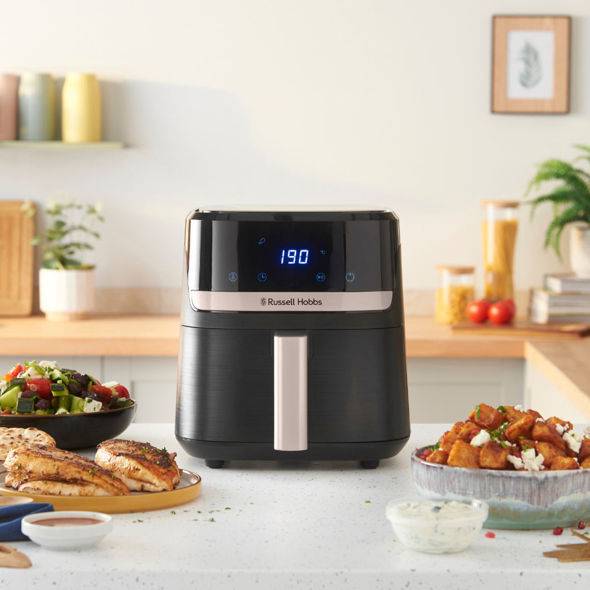 Russell Hobbs SatisFry Digital Air Fryer 4.3L - Black & Champagne - 27610