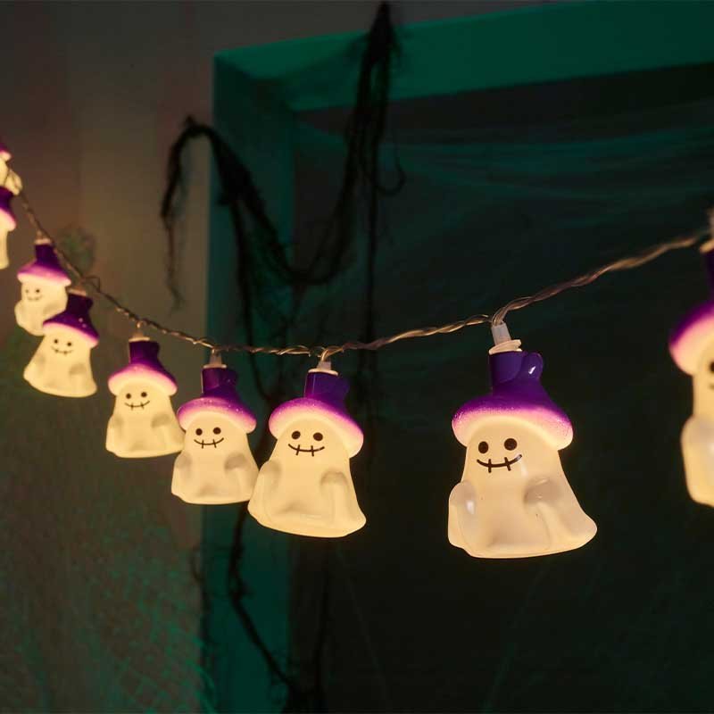 Ghostly Halloween String Lights, Set of 10 - GARDEN ORNAMENTS INCL SOLAR - Beattys of Loughrea