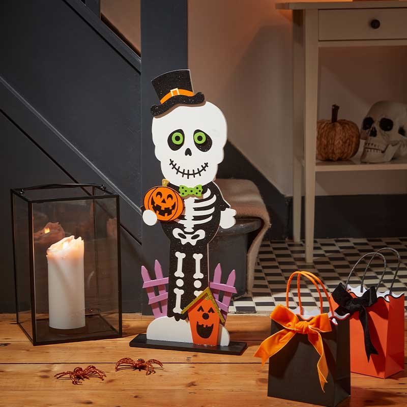 Standing Skelly Halloween Decoration - GARDEN ORNAMENTS INCL SOLAR - Beattys of Loughrea