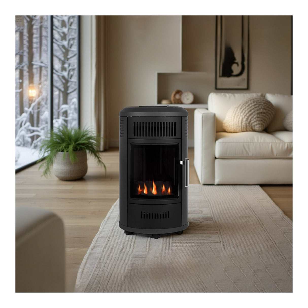 De Vielle Real Flame Gas Heater