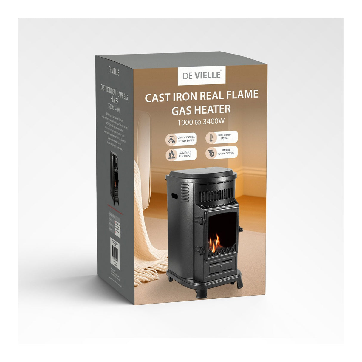 De Vielle Cast Iron Real Flame Gas Heater