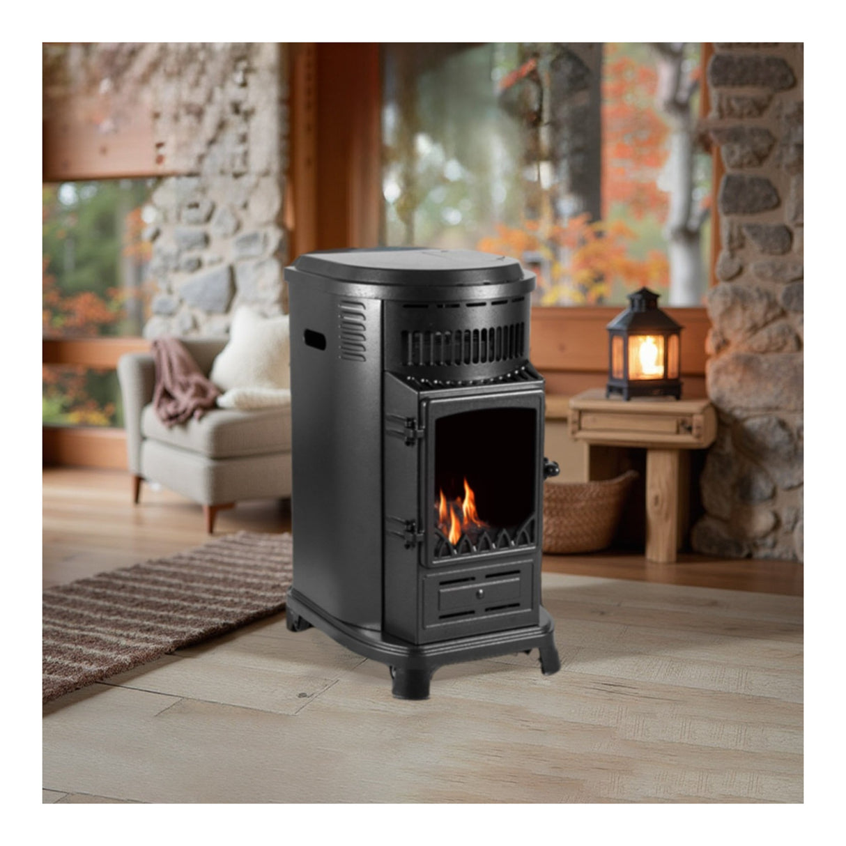 De Vielle Cast Iron Real Flame Gas Heater