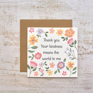 R13 BRIGHT AND BEAUTIFUL THANK YOU KINDNESS FLORAL CARD 4BR100