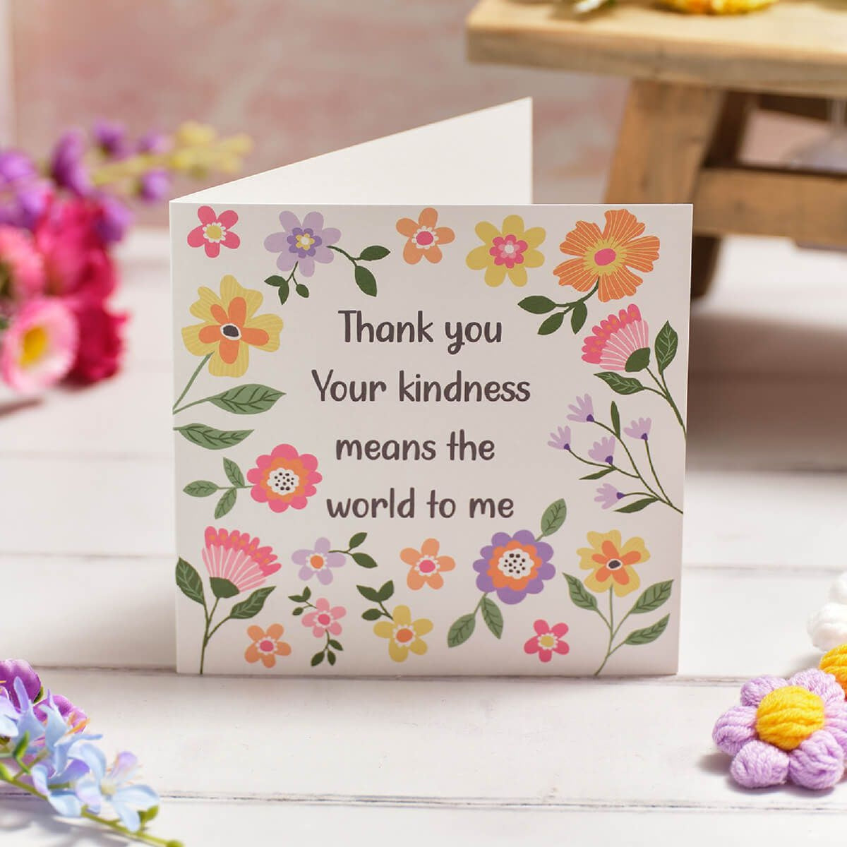 R13 BRIGHT AND BEAUTIFUL THANK YOU KINDNESS FLORAL CARD 4BR100