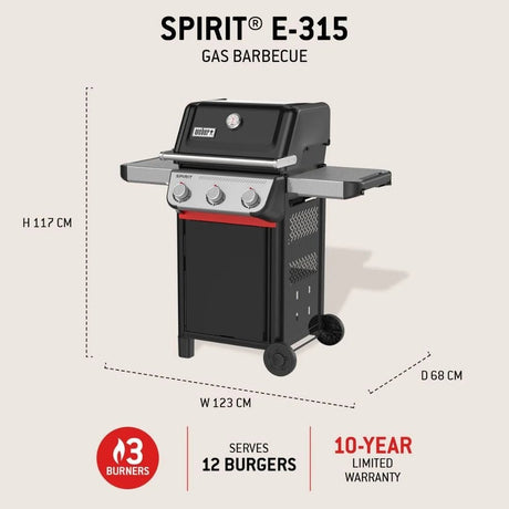 Weber Spirit E-315 3 Burner Gas Barbecue - BBQ - GAS - Beattys of Loughrea