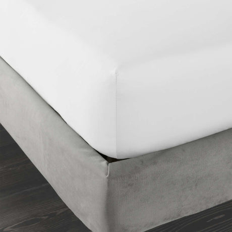 400 Thread Count Cotton Sateen White Fitted Sheet - Super King - SHEETS/VALANCE/MATTRESS COVER - Beattys of Loughrea