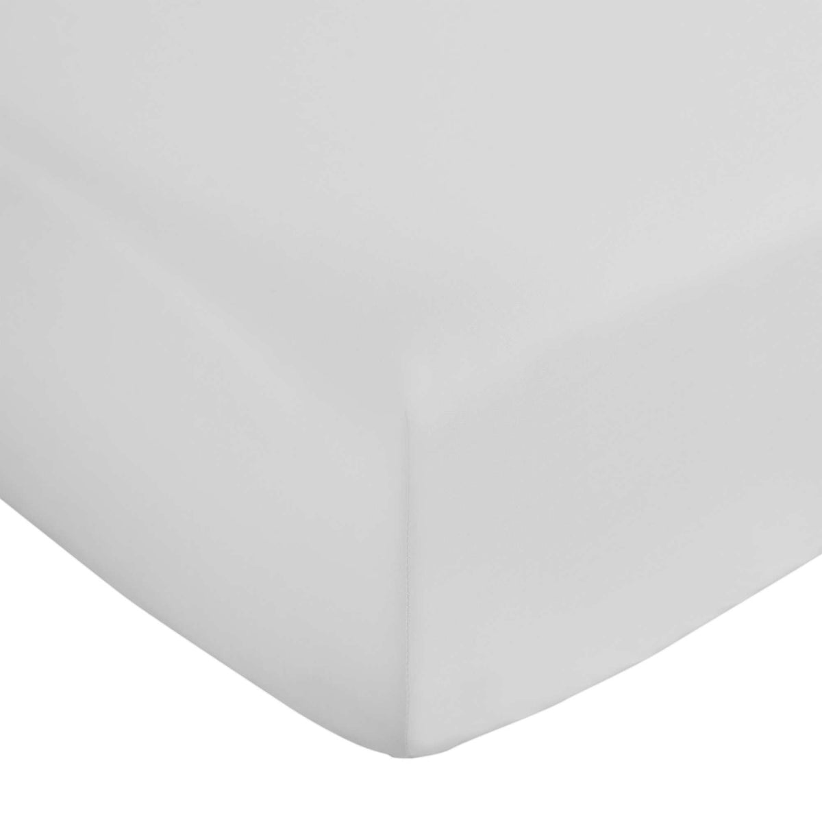 400 Thread Count Cotton Sateen White Fitted Sheet - Super King