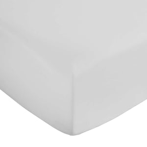 400 Thread Count Cotton Sateen White Fitted Sheet - Super King