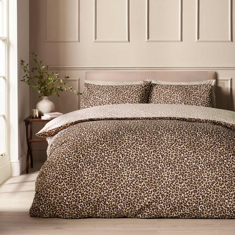 Animal Print Brown Duvet Cover Set - Single - DUVET COVERS - Beattys of Loughrea