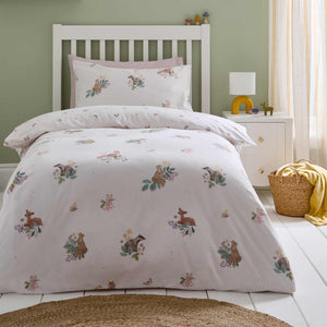 Brushed Forest Friends Cream Duvet Cover Set - Double