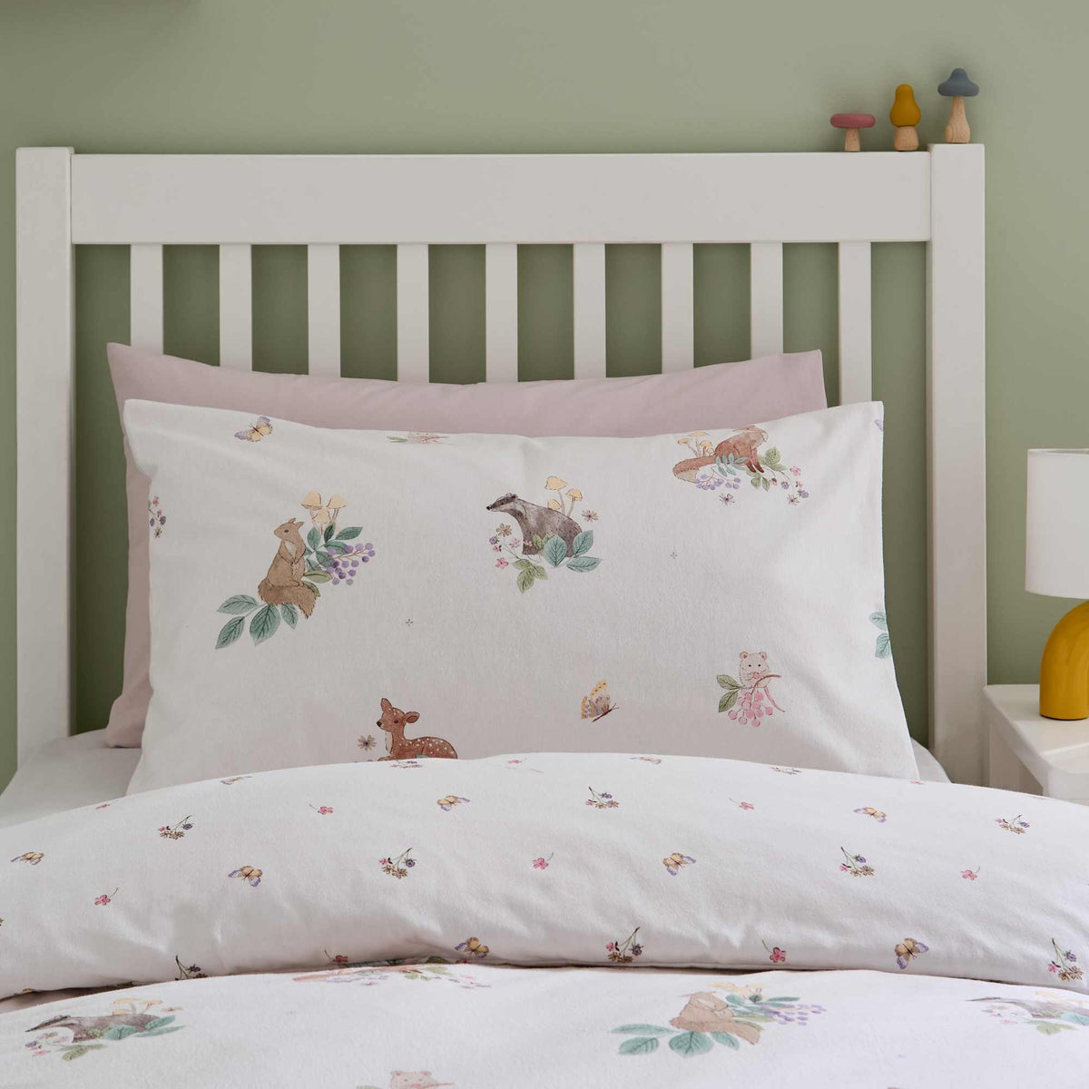 Brushed Forest Friends Cream Duvet Cover Set - Double