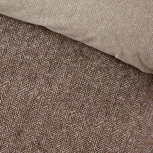 Brushed Herringbone Chocolate Duvet Cover Set - King