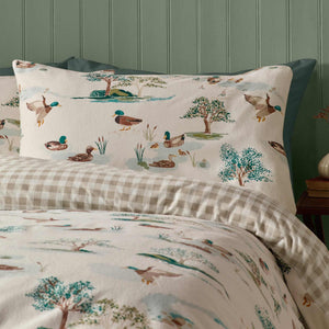 Brushed Mallards Cream Duvet Cover Set - King