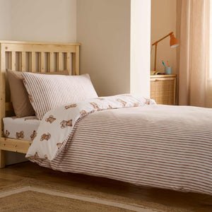 Brushed Teddy Bear Cream Duvet Cover Set - Double