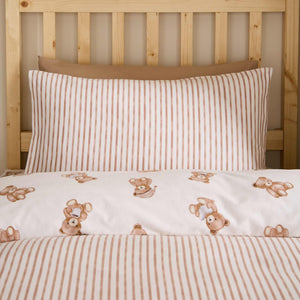 Brushed Teddy Bear Cream Duvet Cover Set - Double