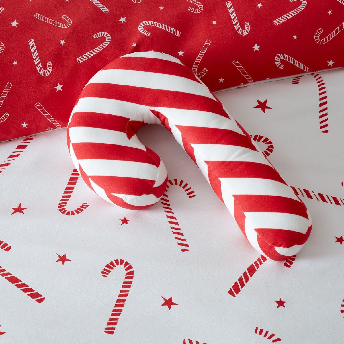 Christmas Candy Cane Red 3D Filled Cushion