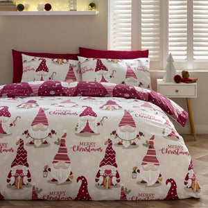 Christmas Gonks Plum Duvet Cover Set - Double