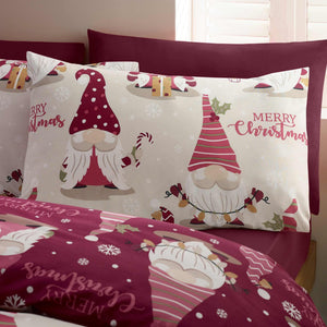 Christmas Gonks Plum Duvet Cover Set - Double