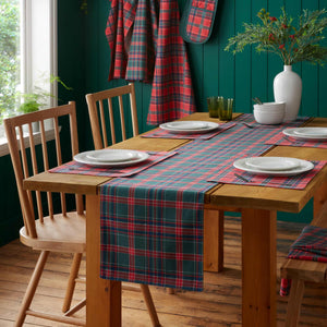 Tartan Check Red / Green Table Runner