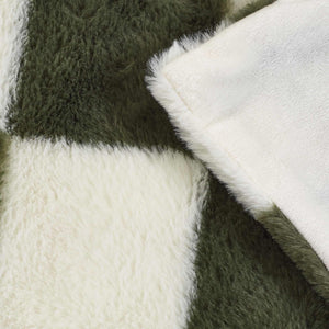 Cosy Soft Checkerboard Green Throw