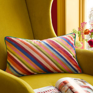 Darling Diagonal Stripe Bright Filled Cushion - 30 x 50cm
